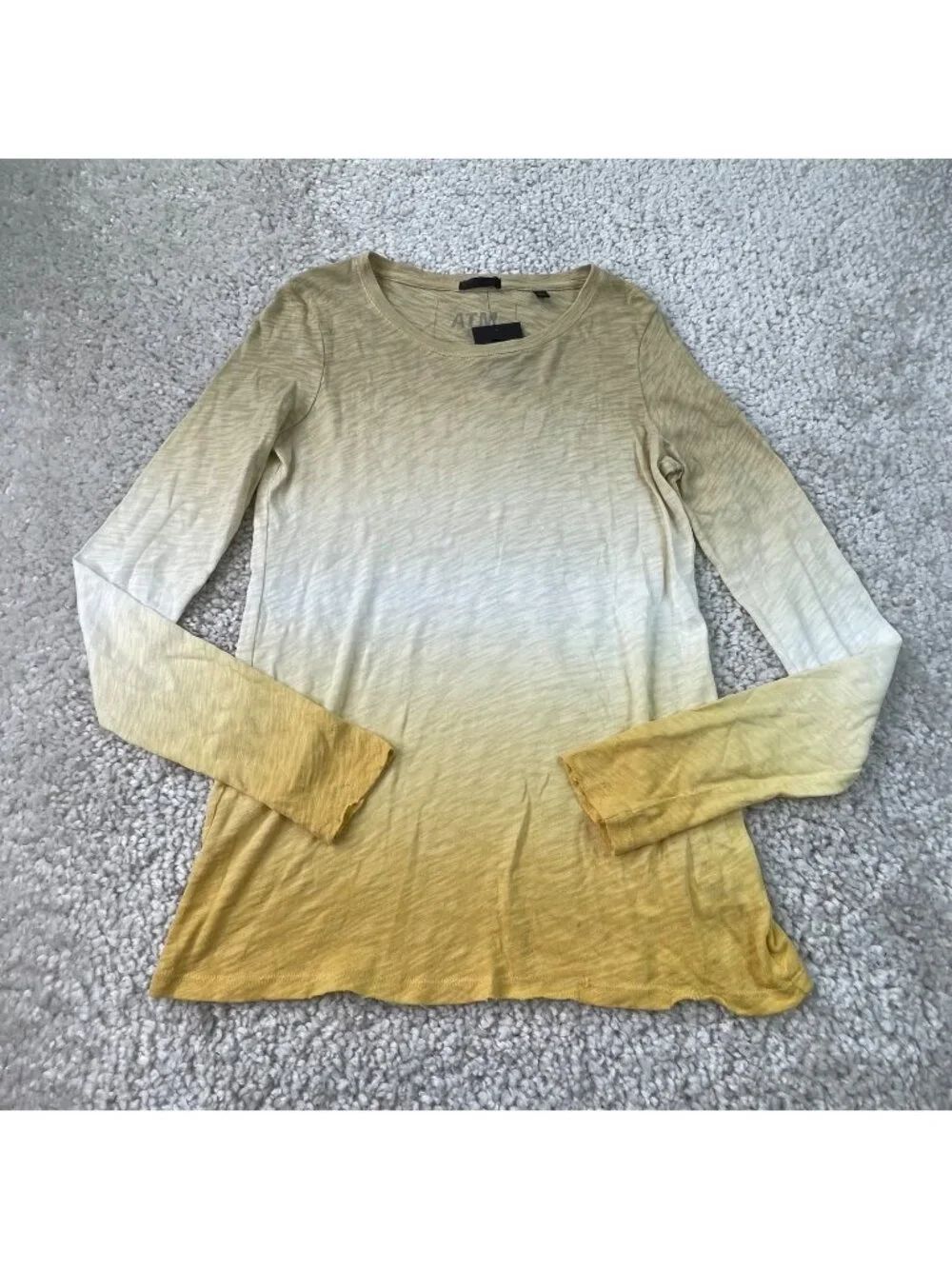 ATM Anthony Thomas Melillo Slub Honey Gold/White Tee Womens Small